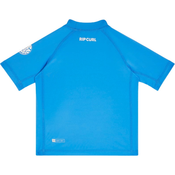 2026 Rip Curl Toddler Waves UPF-lycra-vest Med Korte ærmer 136TRV - Blue Gum
